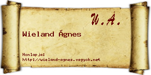 Wieland Ágnes névjegykártya